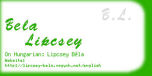 bela lipcsey business card